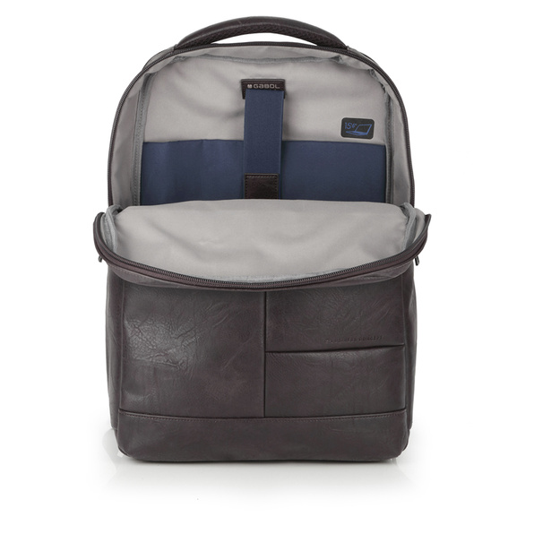 Plecaki na laptopa GABOL|Gabol Command z syntetycznej skóry, z dwiema przegrodami